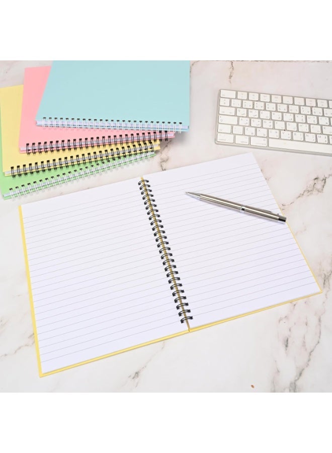 FIS Notebook 9x7" (230x184mm), Hard Cover, Double Loop Spiral Binding, 80 Sheets, White Paper, Single Ruled, Pack of 5 Assorted Pastel Colors, Ideal for School Essentials - FSNBS9X7PASST80 - Image 2